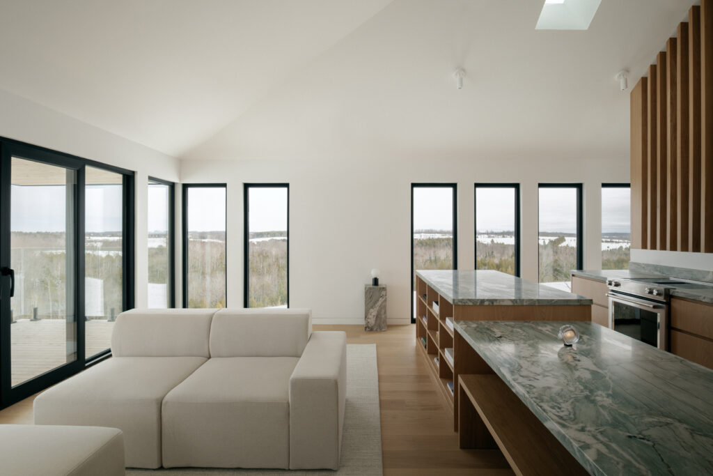 Contemporary home with Stûv s16-H 58 wood stove